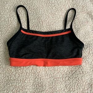 Trina Turk Charcoal and Coral Sports Bra